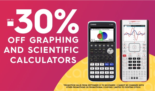 -30% off graphing and scientific calculatiors